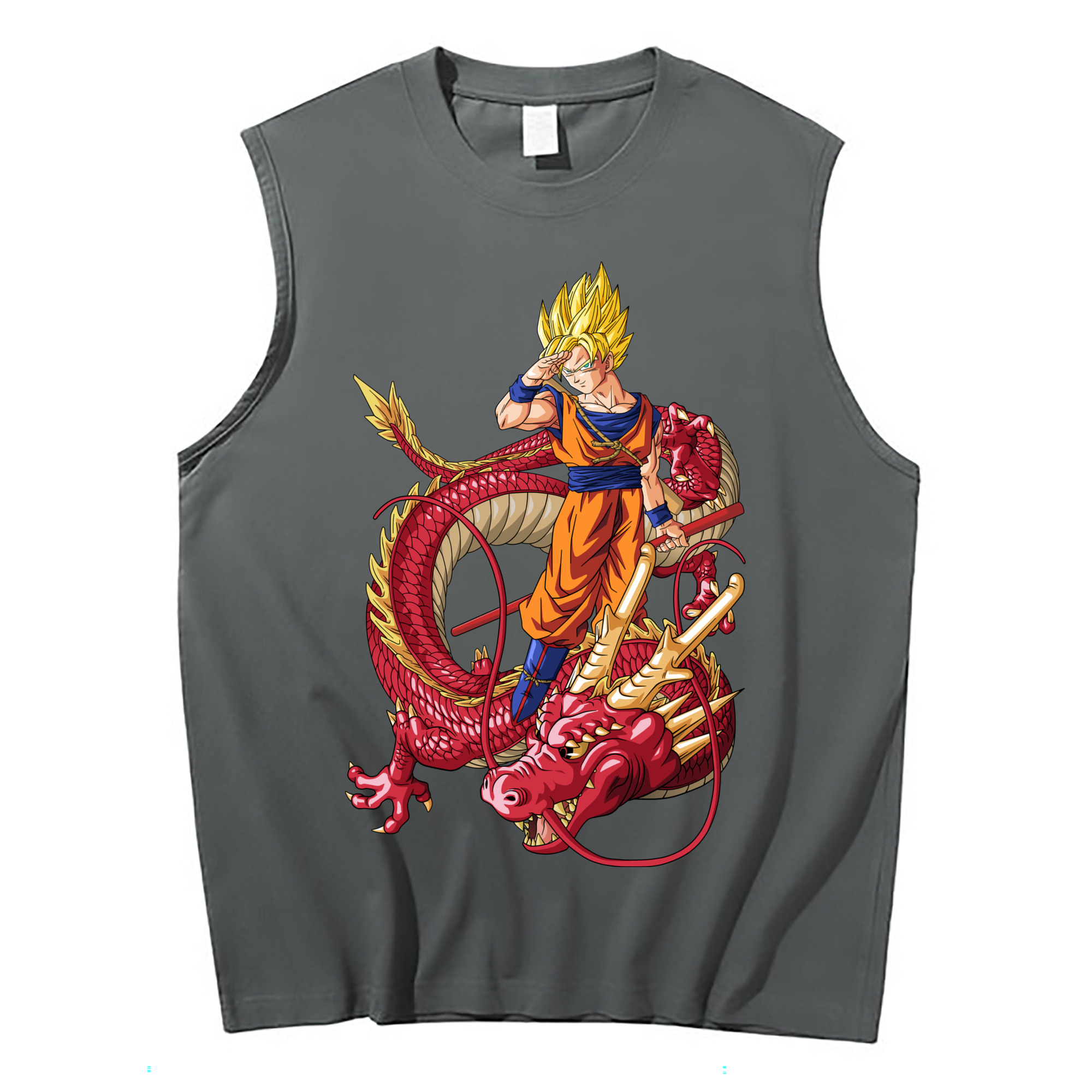 （画像用） ドラゴンボール 孫悟空（そん ごくう）Son Goku カカロット DRAGON BALL Kakarotto コットン100％タンクトップ（フロントプリント）